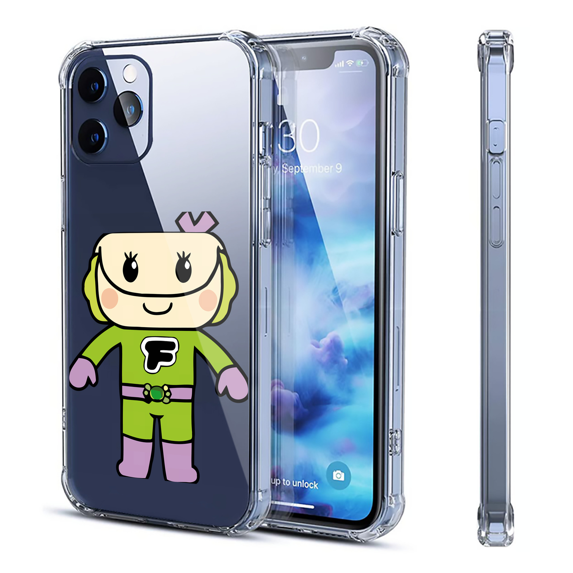 （画像用） アンパンマン Anpanman 【iPhone 12シリーズ対応】透明スマホケース（クリアソフトケース）